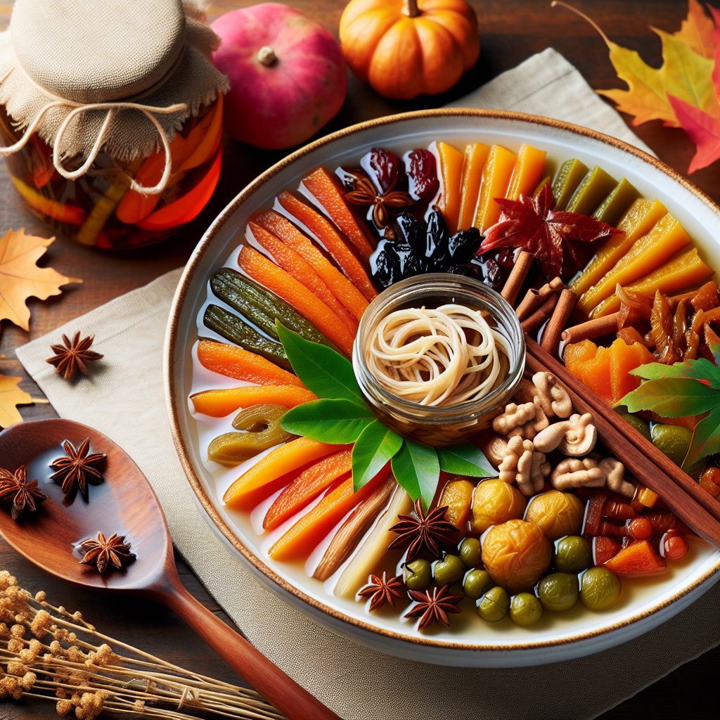yakkaai_ai_1772278246.png Conservas para preparar recetas otoñales en un plato típico de otoño