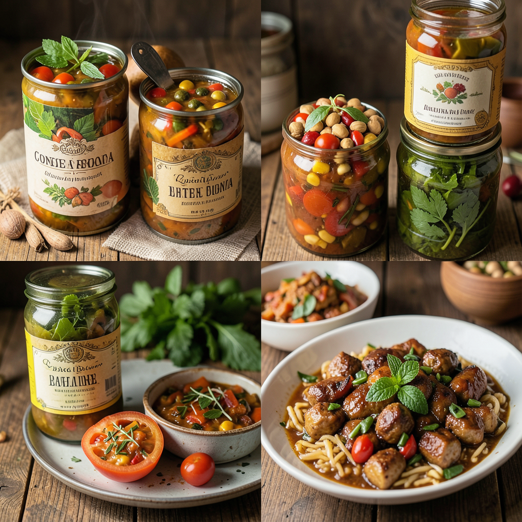 Imágenes de conservas artesanales en latas con ingredientes frescos y naturales, técnicas de conservación tradicionales y platos gastronómicos con sabores intensos. 7 Razones Definitivas Por Qué las Conservas Artesanas Mantienen Mejor el Sabor